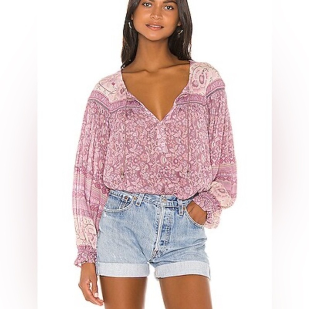Spell & The Gypsy Size XS • Dahlia Oversized Shirt Blouse Floral Pastel Top.